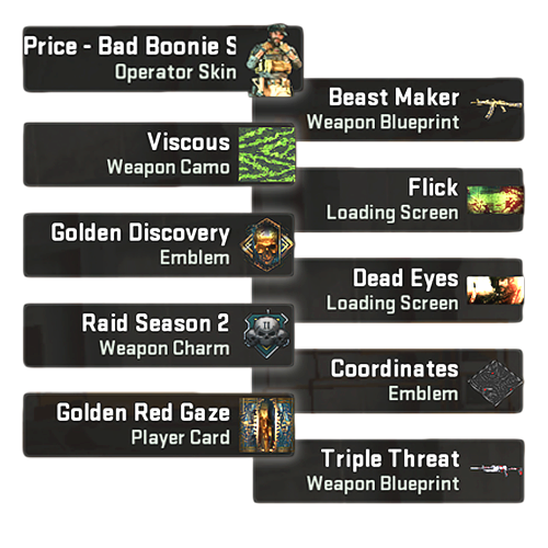 All Atomgrad Raid rewards in Modern Warfare 2