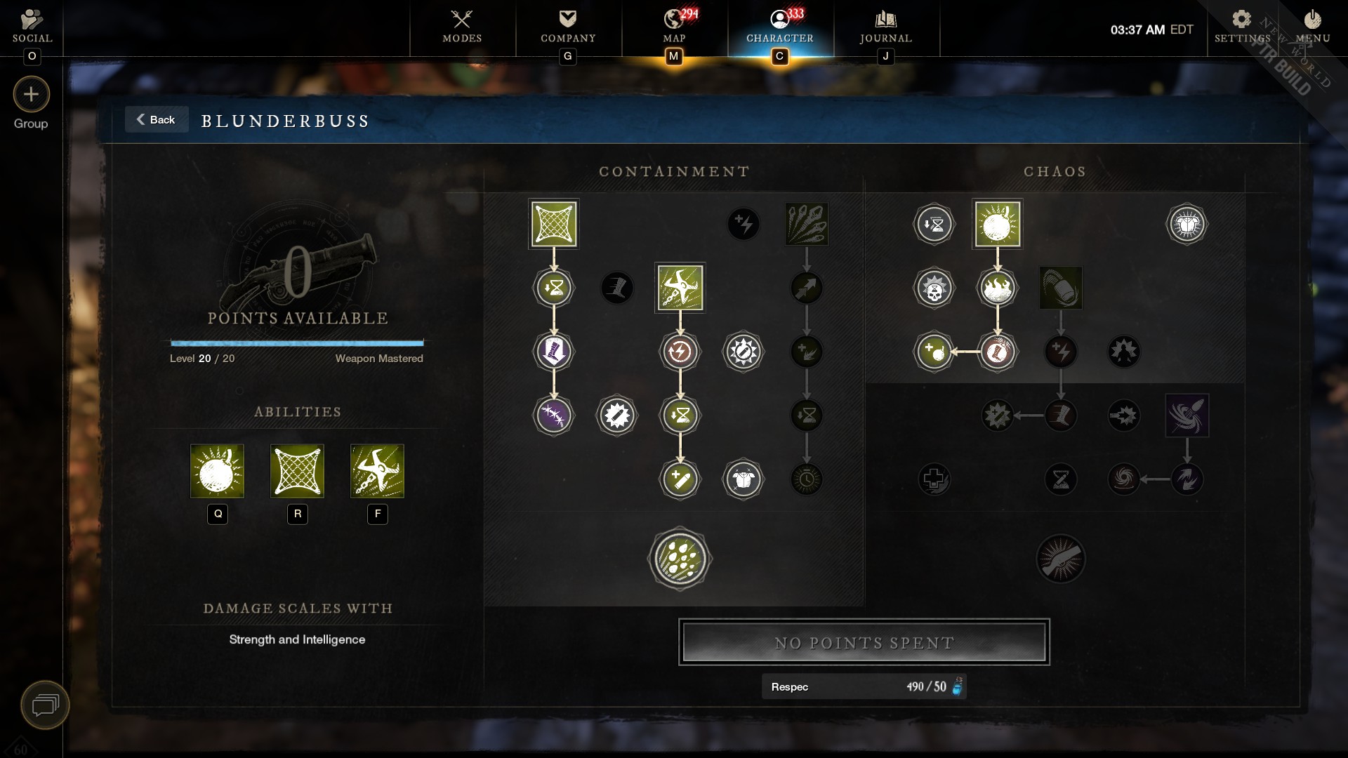 blunderbuss skill tree for sword build