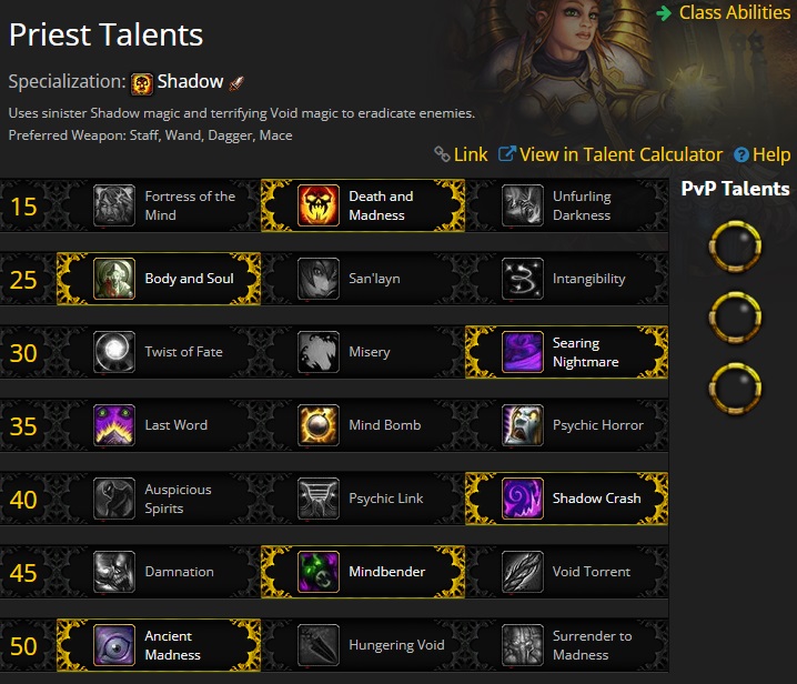 shadow priest talents for dungeons
