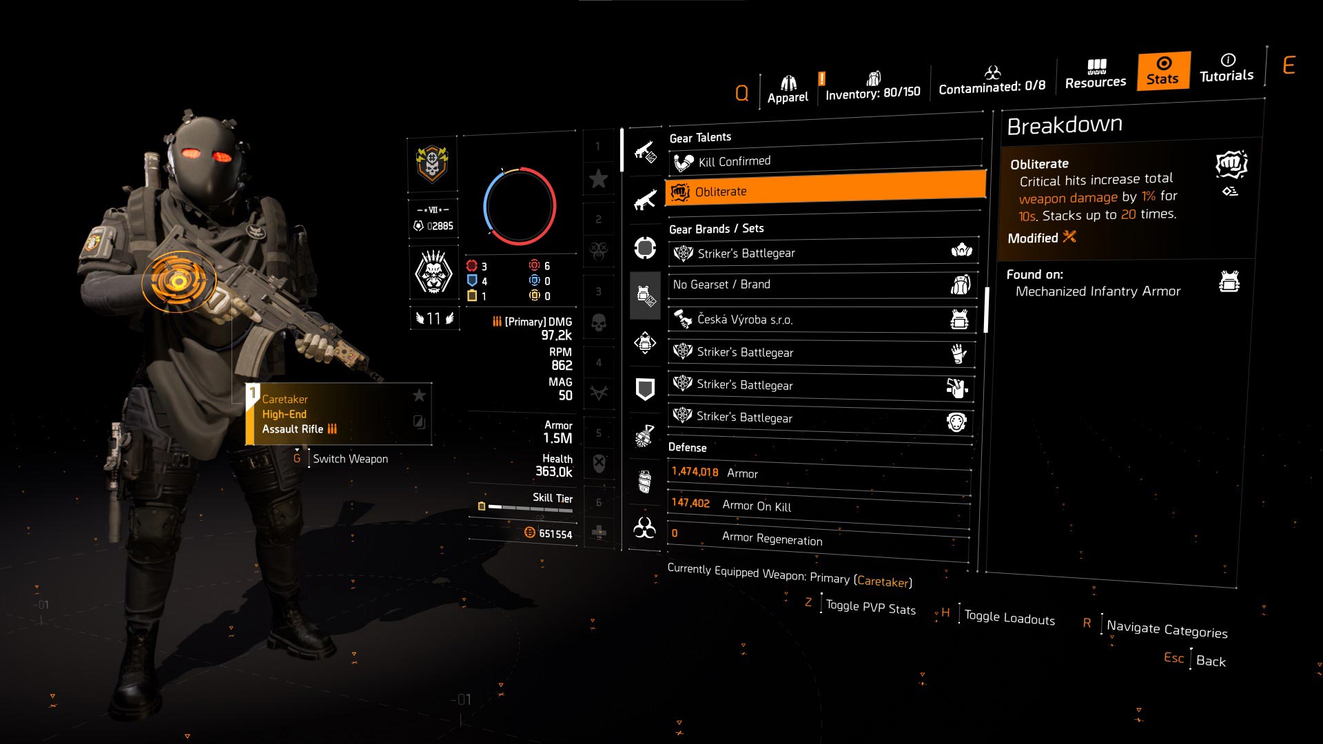 caretaker striker build 3
